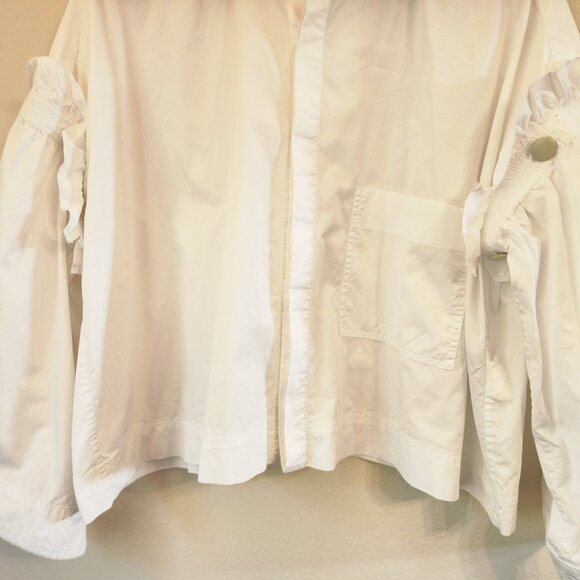 Yohji Yamamoto Takeshi Kosaka By Y's Pink Label White Shirt Removable Slv Sz 2 - Picture 8 of 16